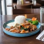 Best Spicy Basil Crispy Pork, Steamed Rice and Fried Egg in Costa Mesa, CA